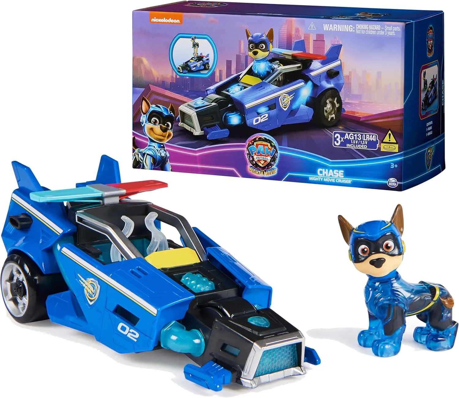 Paw Patrol: The Mighty Movie, Toy Car with Chase Mighty Pups Action Figure, Lights and Sounds, Kids Toys for Boys & Girls 3 