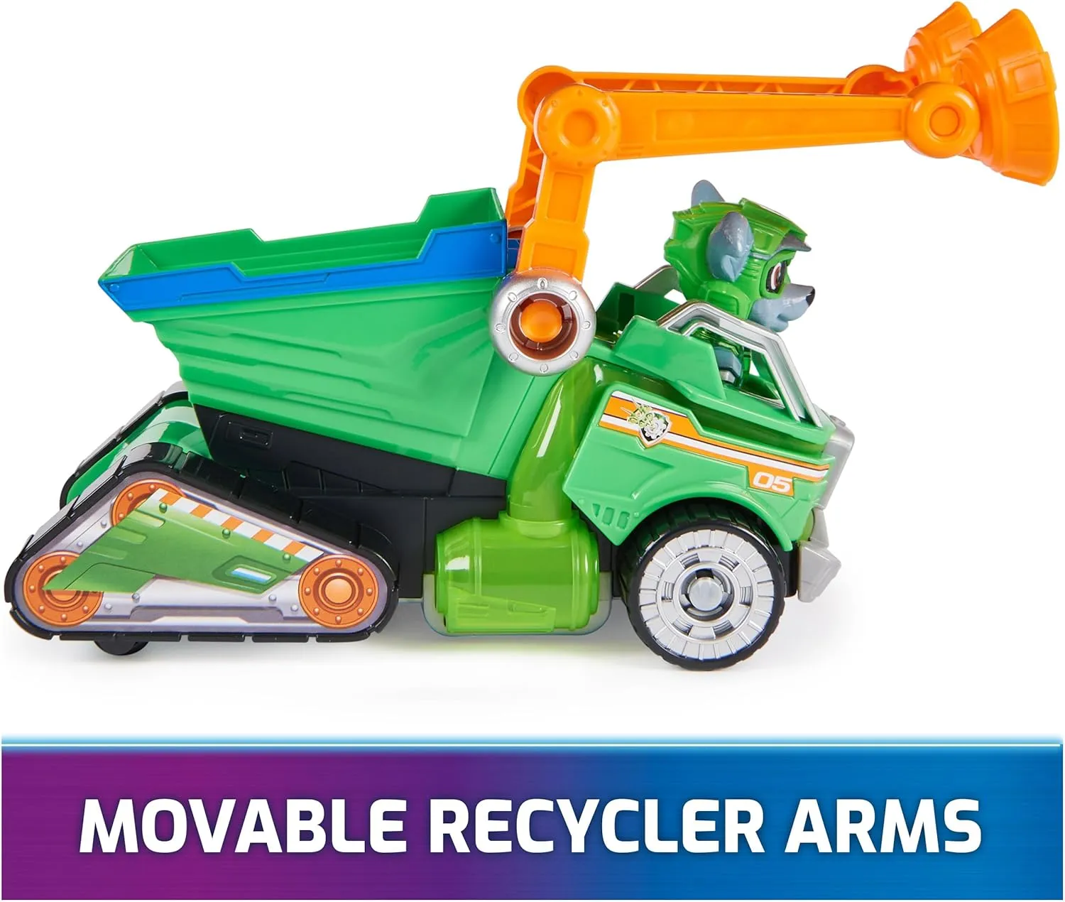 Paw Patrol: The Mighty Movie, Toy Garbage Truck Recycler with Rocky Mighty Pups Action Figure, Lights and Sounds, Kids Toys for Boys & Girls 3 