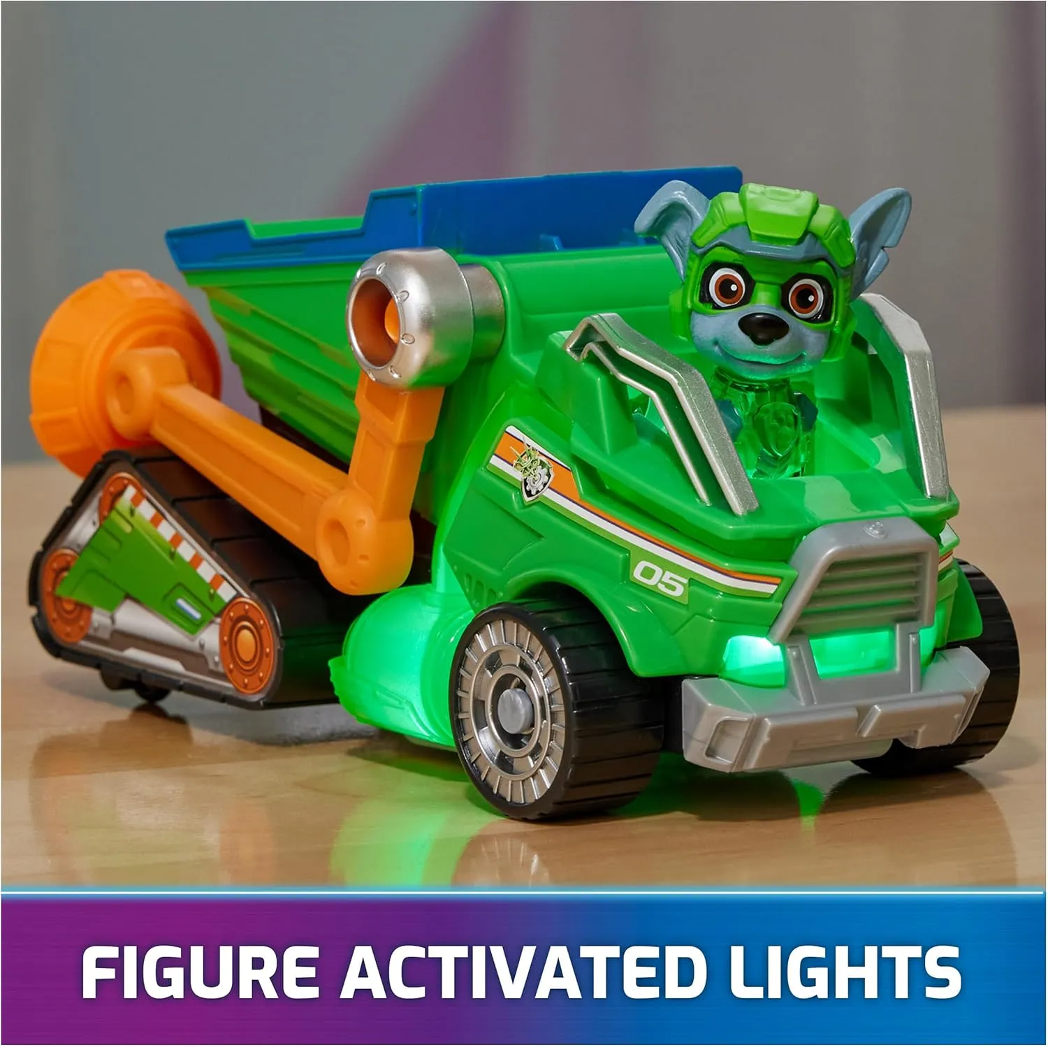 Paw Patrol: The Mighty Movie, Toy Garbage Truck Recycler with Rocky Mighty Pups Action Figure, Lights and Sounds, Kids Toys for Boys & Girls 3 
