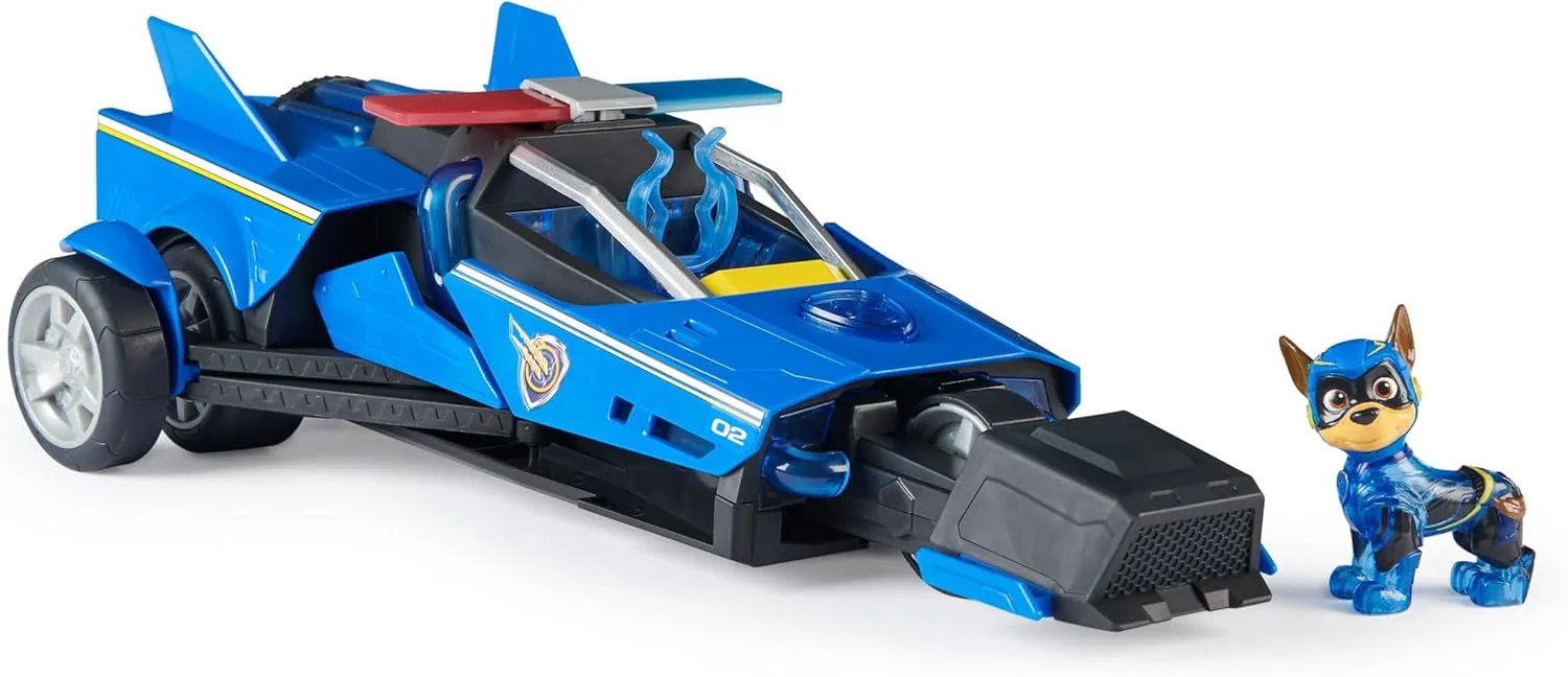 Paw Patrol – THE SUPERFILM – Transformable Deluxe Car with Paw Patrol Chase Figure – with Lights and Sounds – 6067497 – Toys Children 3 Years  