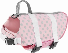 Paws Aboard Dog Life Jacket - Keep Your Canine Safe with a Neoprene Life Vest for Swimming and Boating - Available in Different Sizes, Color and Design to Choose - Pink/Silver, Large