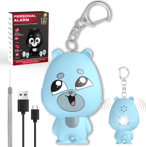 Personal Safety Alarm for Women – Rechargeable Personal Alarm for Women Kids and Elders – 130dB Loud Siren – Strobe Light – Low Battery Notice – Safety Siren Keychain