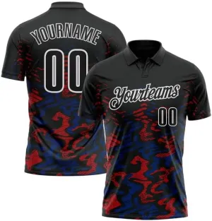 Personalized Name, Short Sleeve Shirt, Black Kelly Green-Red 3D Bowling Abstract Grunge Art Performance