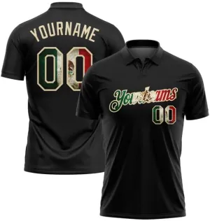 Personalized Name,Custom Jersey, Polo Sport, Pink White 3D Pattern Design Tropical Palm Leaves Performance