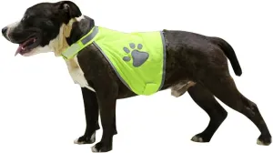 Pet Clothes, Dog Safety Vest with Reflective Dog Paw Adjustable Vest Jacket for Husky,Golden Retriever and Other Dog (L, Green)