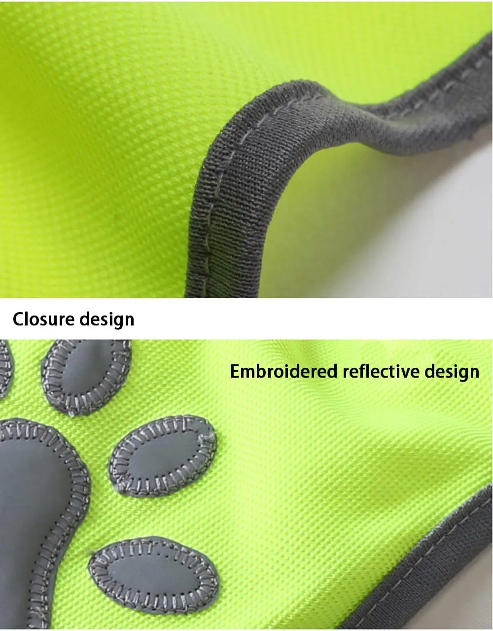 Pet Clothes, Dog Safety Vest with Reflective Dog Paw Adjustable Vest Jacket for Husky,Golden Retriever and Other Dog (L, Green)