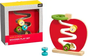 Petit Collage Wooden Apple Racer Toddler Toy, Activity Toys Designed with Safe Materials – Wooden Toy for Babies and Toddlers 12 Months and Older, Builds Hand-Eye Coordination