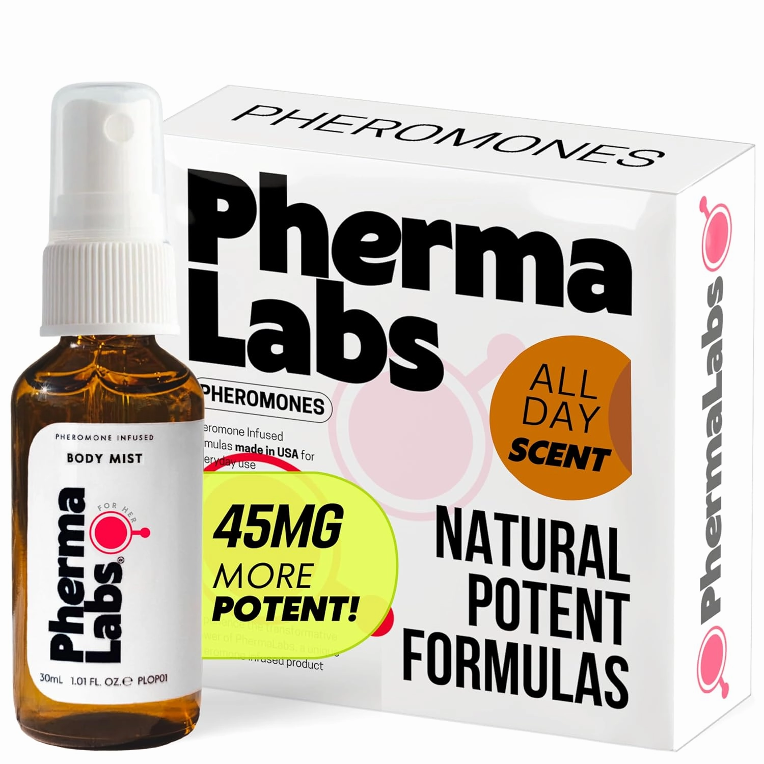 Pheromone Body Mist for Women, Refreshing Fragrance 1 oz bottle - Long-Lasting (All Day Scent [45MG])