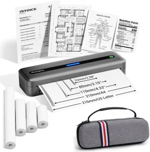 Phomemo M832 Inkless Portable Thermal Printer, Bluetooth Portable Printers Wireless for Travel, Small Mobile Printer for Phone Laptop, Support 8.5'' x 11'' US Letter and A4 Thermal Paper, with Case