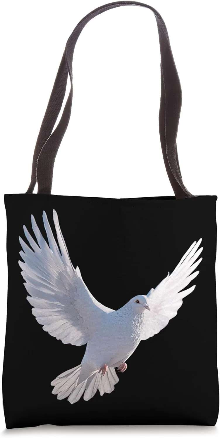 Pigeon in White Peace Dove Freedom Pigeon Cute Pigeons Tote Bag
