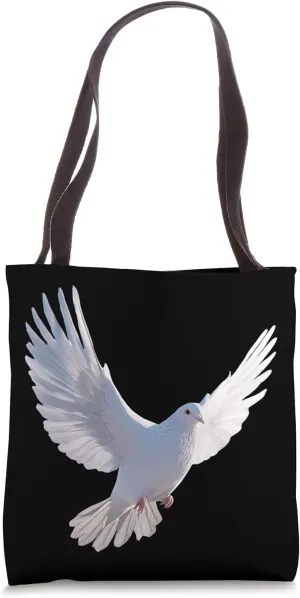 Pigeon in White Peace Dove Freedom Pigeon Cute Pigeons Tote Bag
