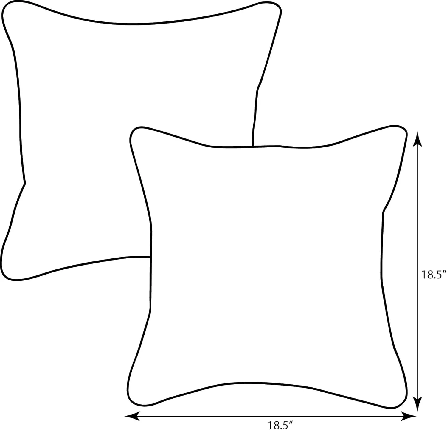 Pillow Perfect Outdoor/Indoor Kuka Denim Throw Pillows, 18.5" x 18.5", Blue, 2 Pack