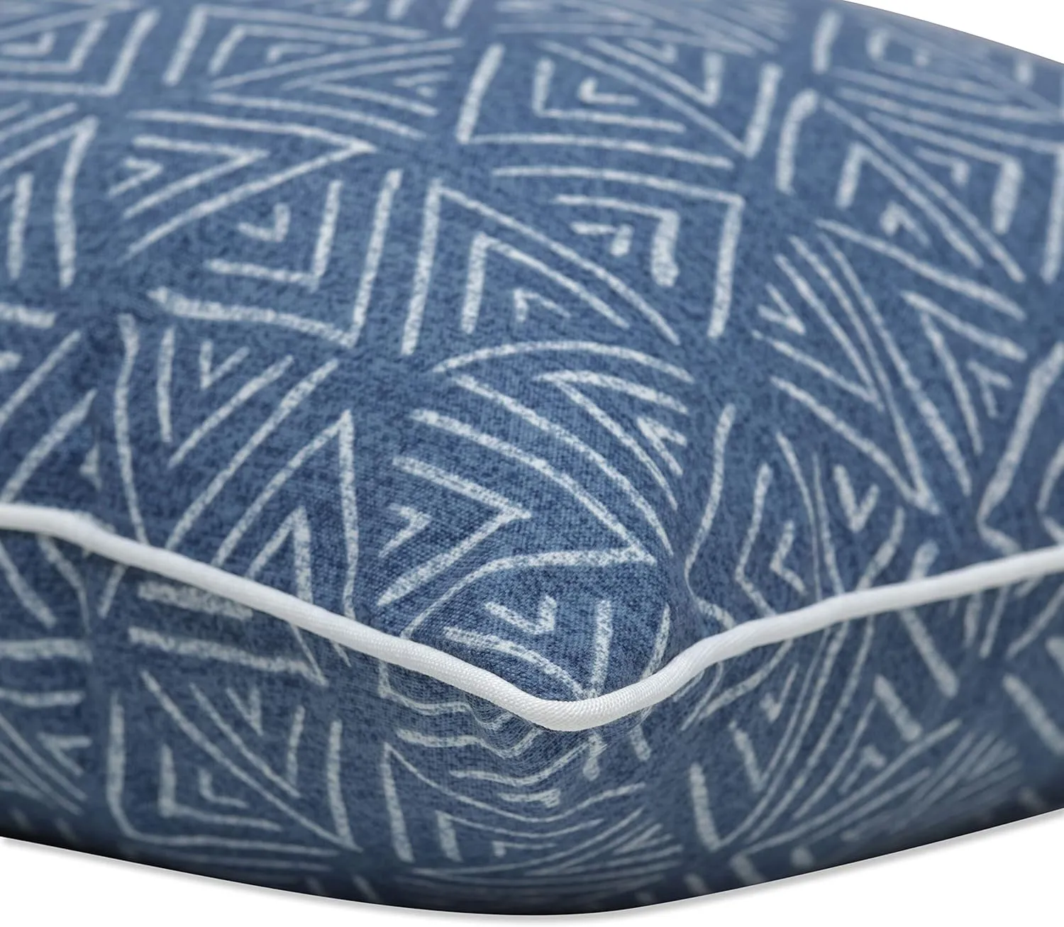 Pillow Perfect Outdoor/Indoor Kuka Denim Throw Pillows, 18.5" x 18.5", Blue, 2 Pack