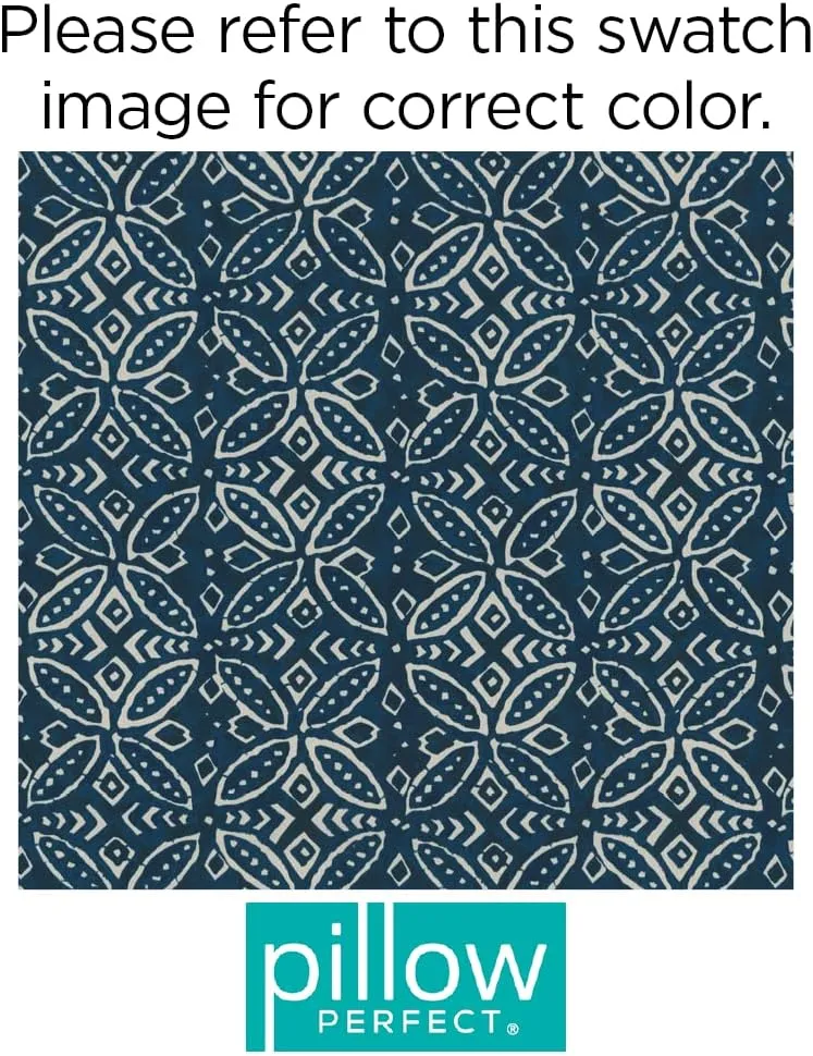 Pillow Perfect Outdoor/Indoor Merida Indigo Blue Throw Pillows, 18.5" x 18.5", Pack of 2