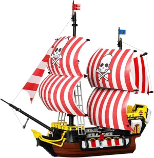 Pirate Ship Set Blackbeard Pirate Ship Mini Building Blocks Set（1035PCS） Building Set Model Toys Gifts for Kid and Adult，Interesting Gifts for Pirate Ship Enthusiasts