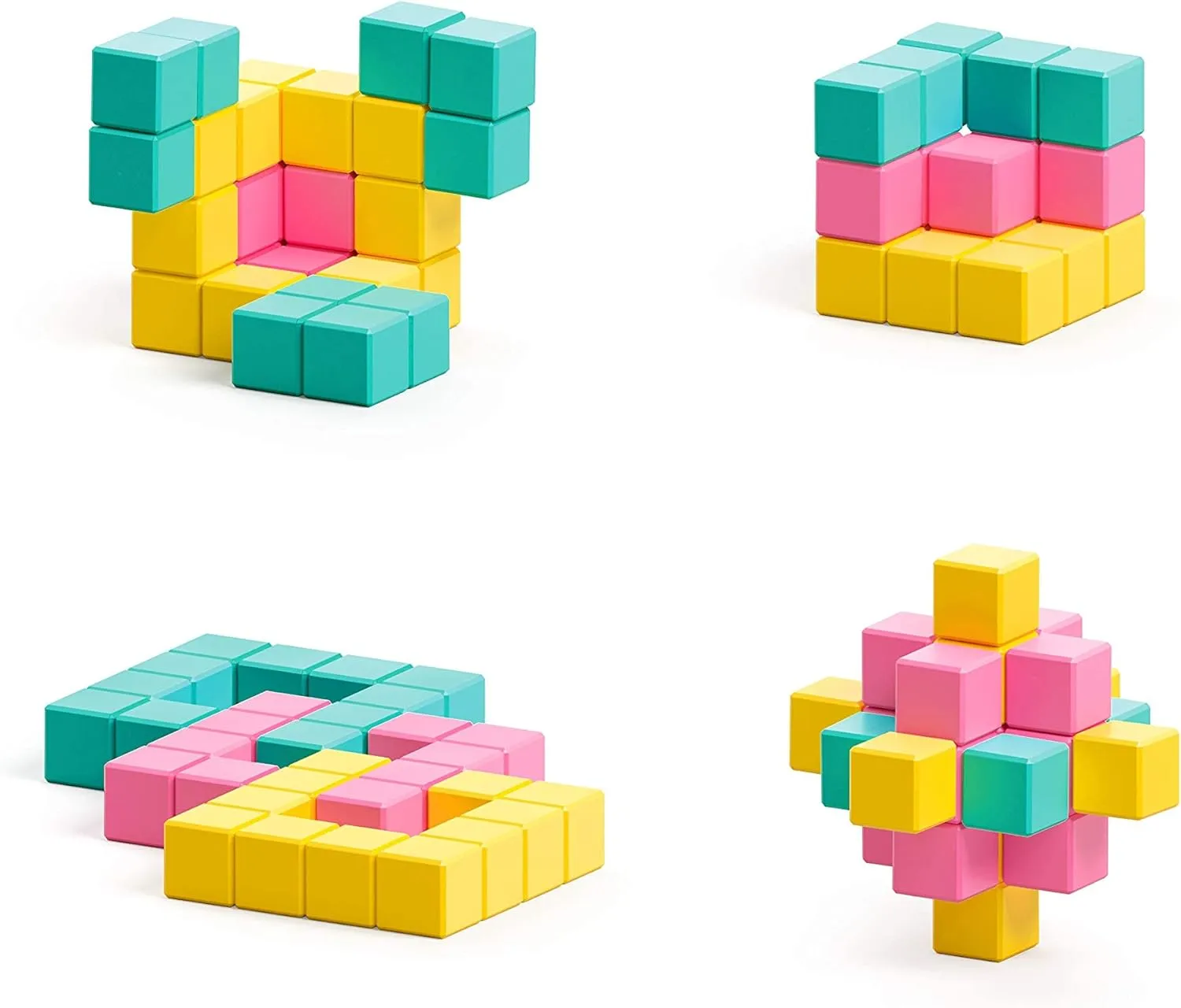 PIXIO Sweet - Tiny Magnetic Blocks Building Toy in The Pixel Art Style with Free App - 5/16" Plastic Cubes with 6 Magnets Inside - Open Ended Toy - Creativity Toy for Ages 6  - 60pcs
