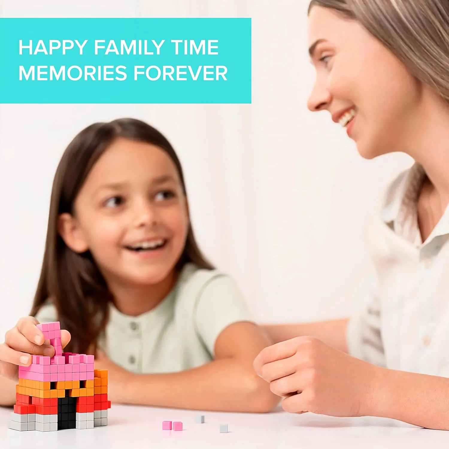 PIXIO Sweet - Tiny Magnetic Blocks Building Toy in The Pixel Art Style with Free App - 5/16" Plastic Cubes with 6 Magnets Inside - Open Ended Toy - Creativity Toy for Ages 6  - 60pcs