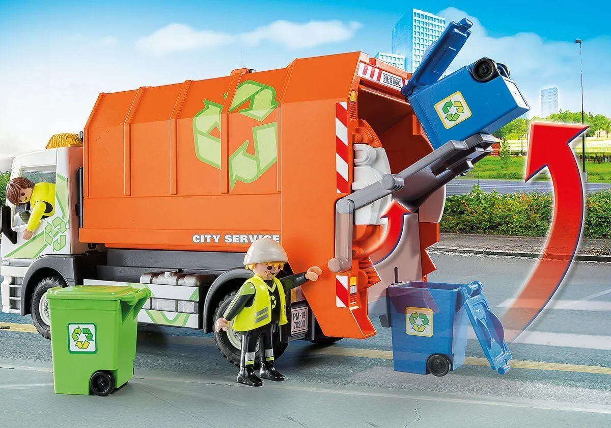 Playmobil 70200 City Life Vehicle World Recycling Truck with Flashing Lights