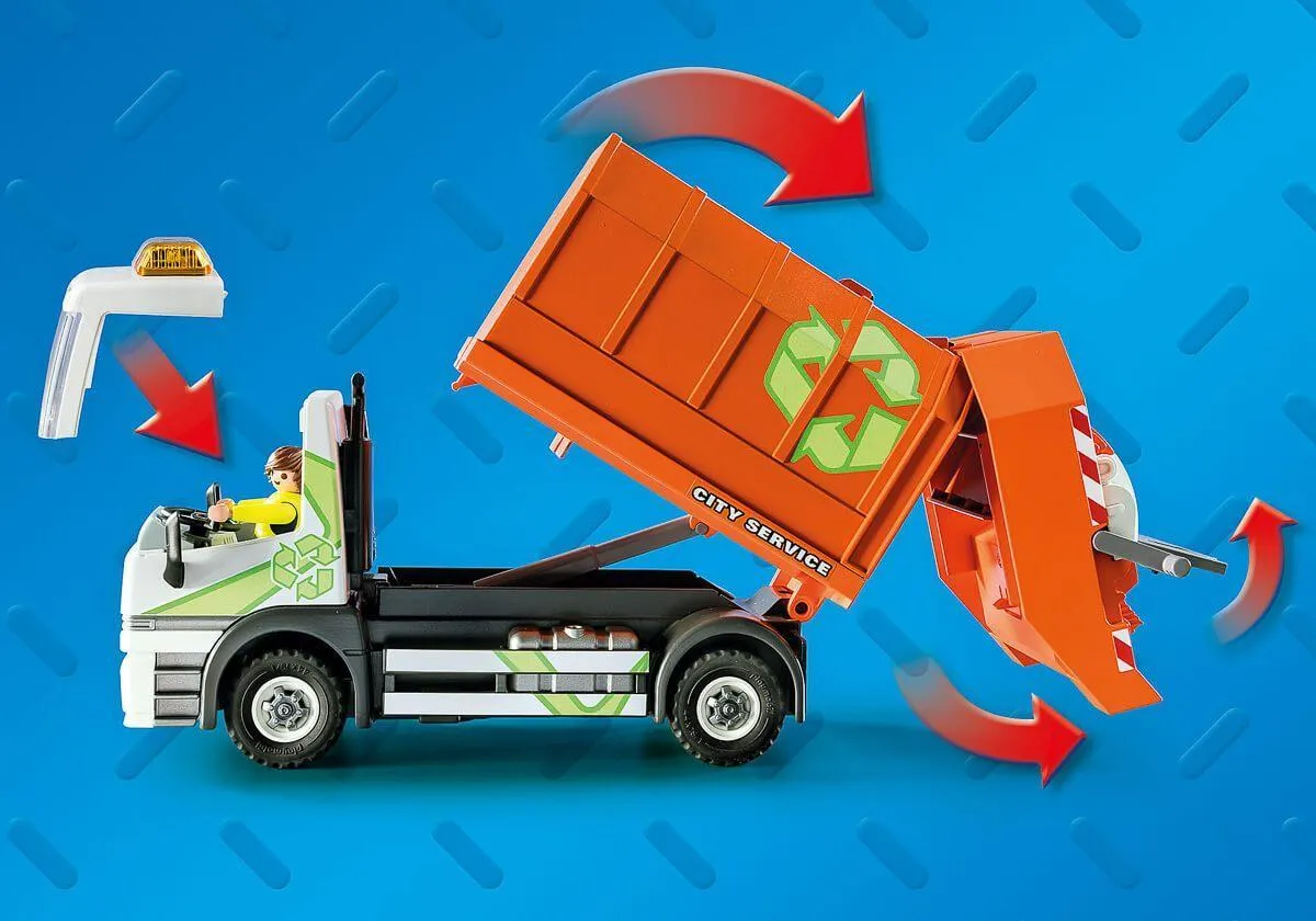 Playmobil 70200 City Life Vehicle World Recycling Truck with Flashing Lights