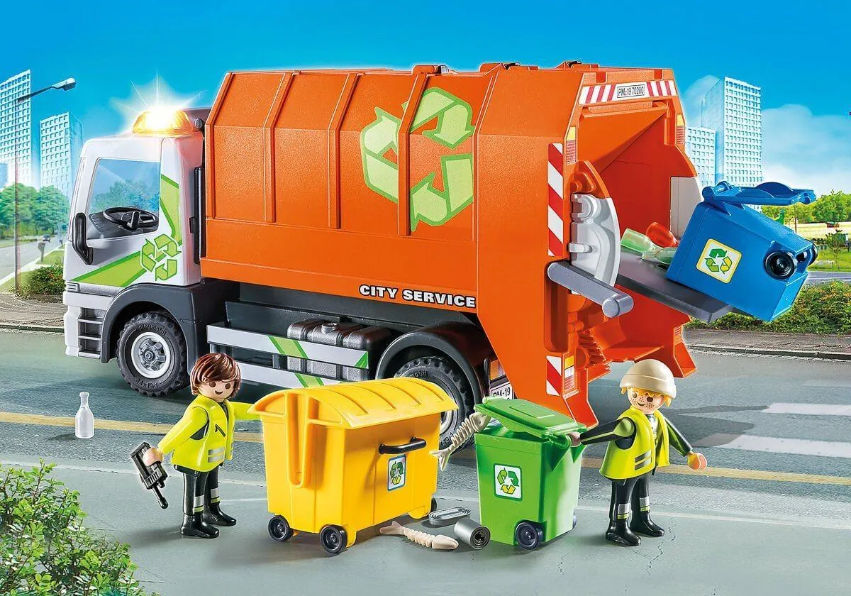 Playmobil 70200 City Life Vehicle World Recycling Truck with Flashing Lights