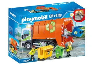 Playmobil 70200 City Life Vehicle World Recycling Truck with Flashing Lights