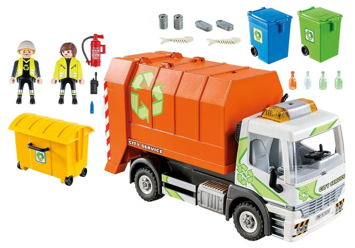 Playmobil 70200 City Life Vehicle World Recycling Truck with Flashing Lights