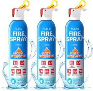 Plemo Fire Extinguisher for Home, All-in-One Small Fire Extinguisher for Vehicle, Kitchen, Truck, and Boat, Model FS620, 3-Pack