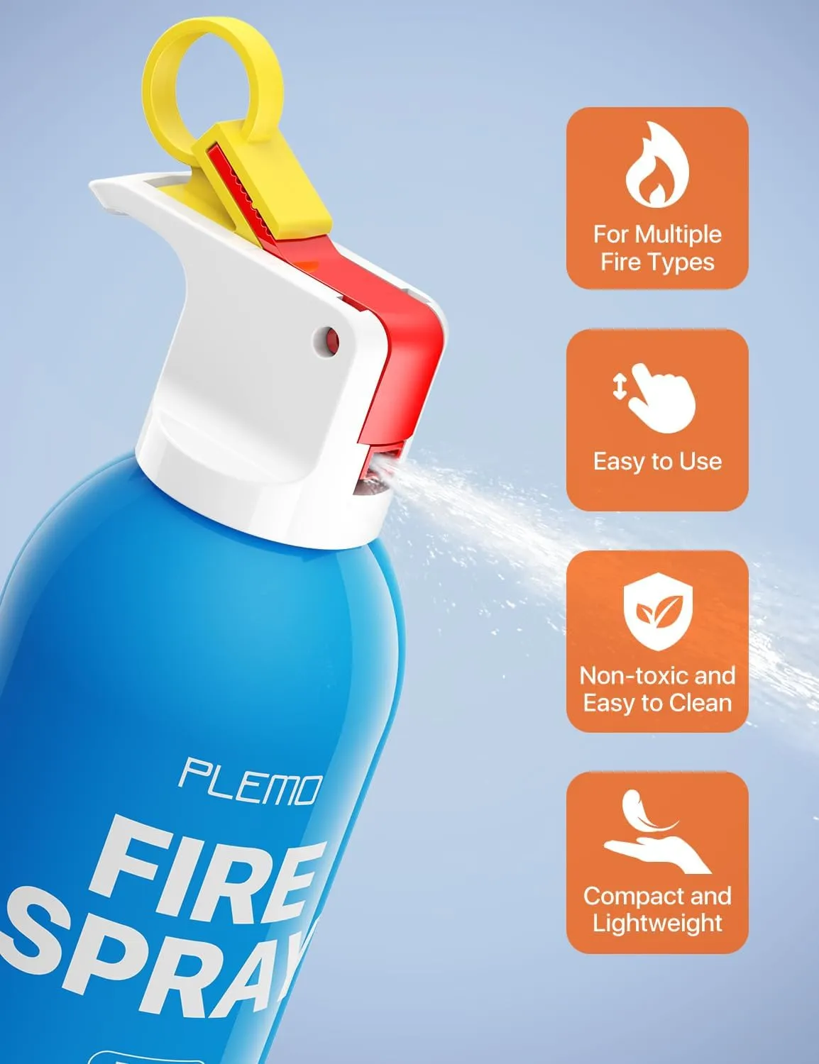 Plemo Fire Extinguisher for Home, All-in-One Small Fire Extinguisher for Vehicle, Kitchen, Truck, and Boat, Model FS620, 3-Pack