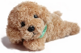 Plush Stuffed Golden Doodle Dog Adorable Poodle Stuffed Animal Toys, Soft & Realistic Gift for Kids, 11 inch (Light Brown)