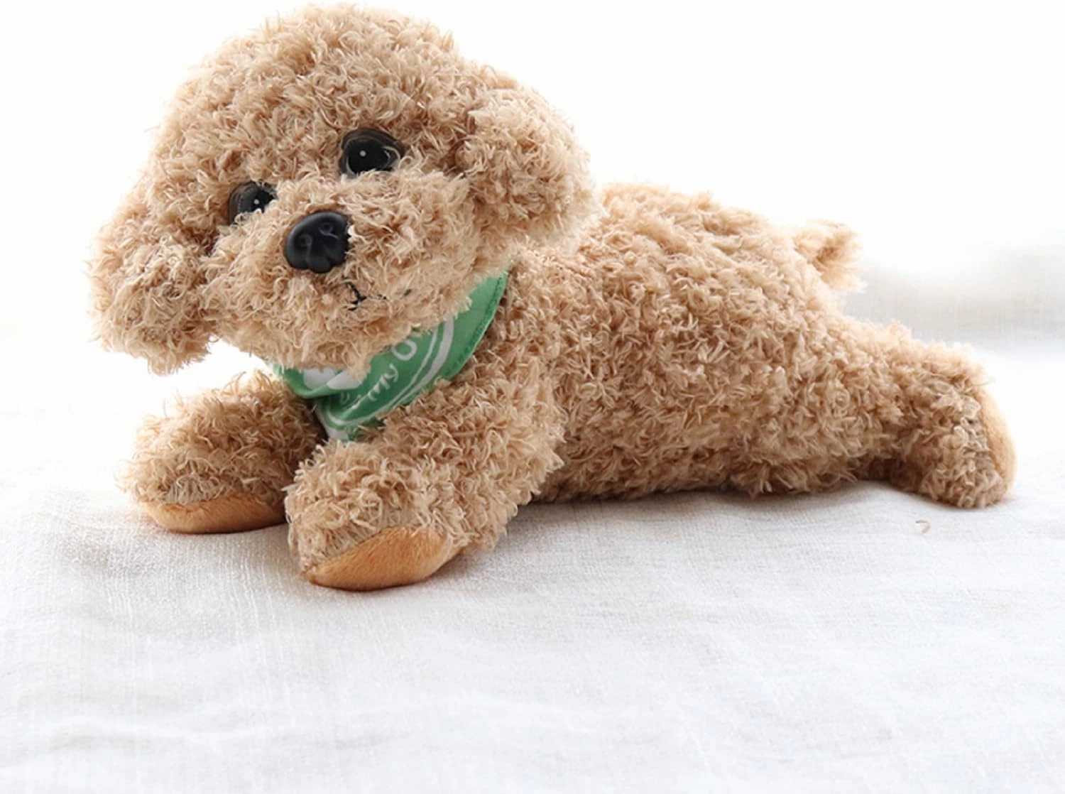 Plush Stuffed Golden Doodle Dog Adorable Poodle Stuffed Animal Toys, Soft & Realistic Gift for Kids, 11 inch (Light Brown)