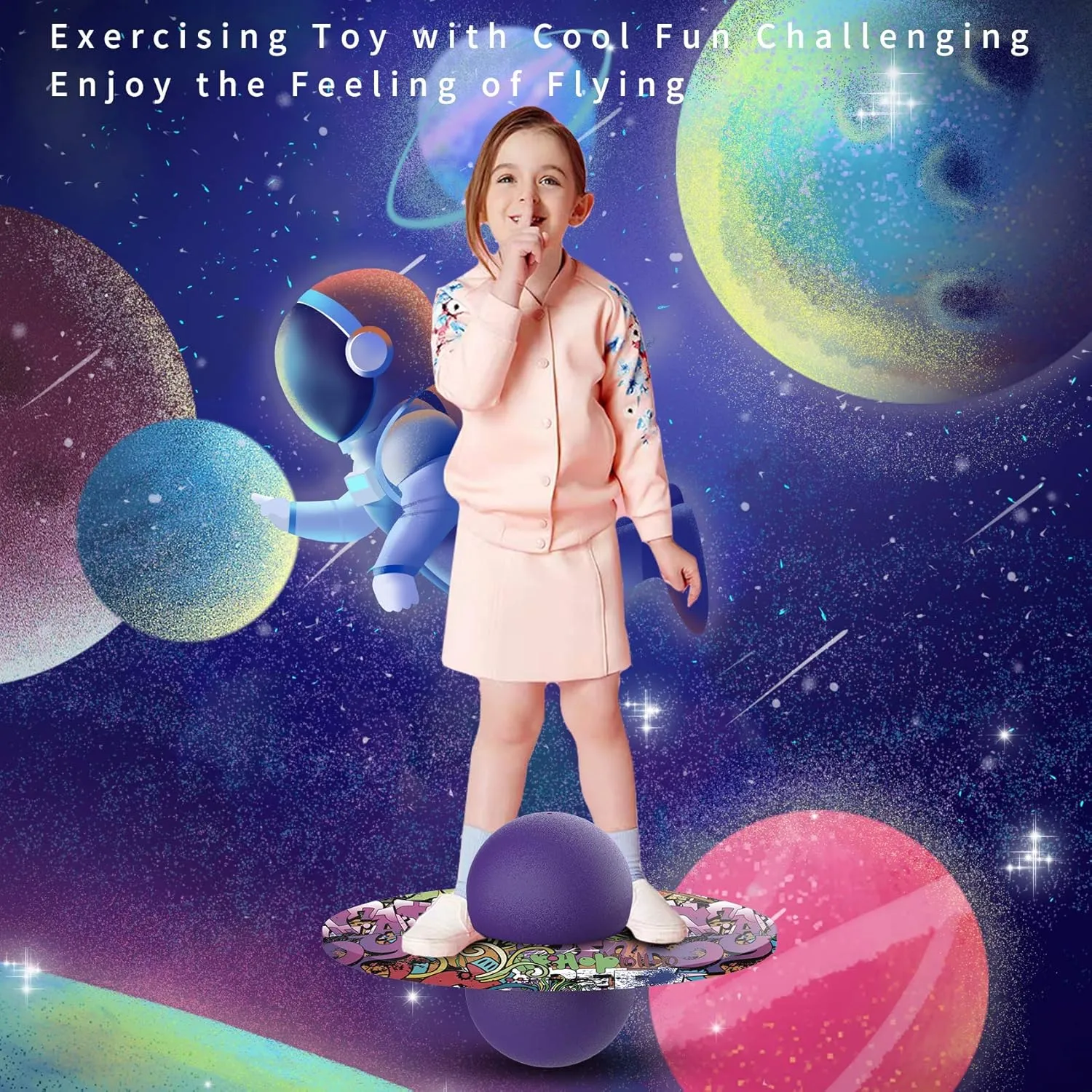 Pogo Ball for Kids & Adults Up to 200lb, Balance Coordination Trick Bounce Board Pop Ball Cool Fun Challenge Indoor Outdoor Toys Pogo Jumper Birthday Gifts for Boys Girls Children's Day
