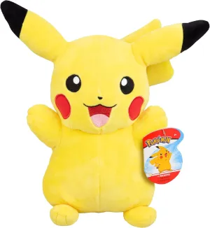Pokemon 12" Large Pikachu Plush - Officially Licensed - Generation One Figure - Authentic Soft Stuffed Animal Toy - Easter Basket Stuffer Gift for Kids, Boys, Girls - 2 