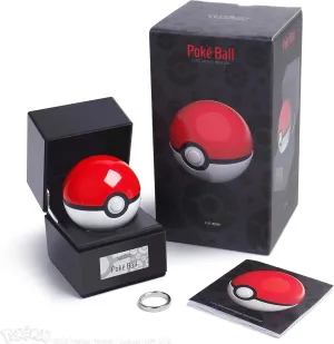 Pokémon Poké Ball Authentic Replicas - Realistic, Electronic, Die-Cast Poké Ball with Display Case Light Features - by The Wand Company (Original Poké Ball)