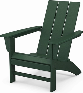 POLYWOOD Stackable Adirondack Chair, Green, Polyethylene