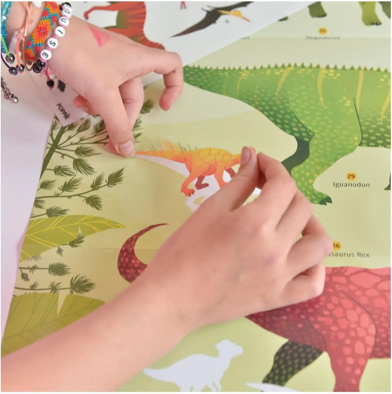 POPPIK,one Size,Multicoloured,DIS005 Discovery Sticker Kit Dinosaurs - for Ages 5 and Above. Fun, Educational Poster Kit for Kids