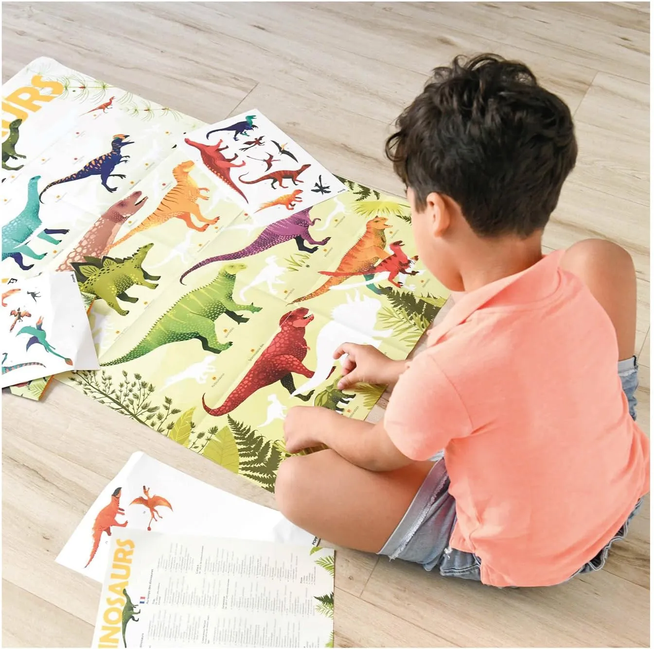 POPPIK,one Size,Multicoloured,DIS005 Discovery Sticker Kit Dinosaurs - for Ages 5 and Above. Fun, Educational Poster Kit for Kids