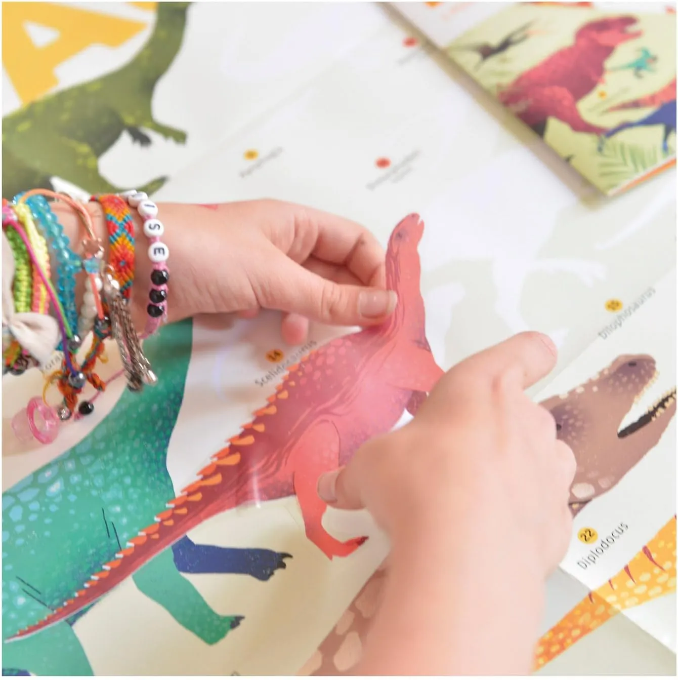 POPPIK,one Size,Multicoloured,DIS005 Discovery Sticker Kit Dinosaurs - for Ages 5 and Above. Fun, Educational Poster Kit for Kids