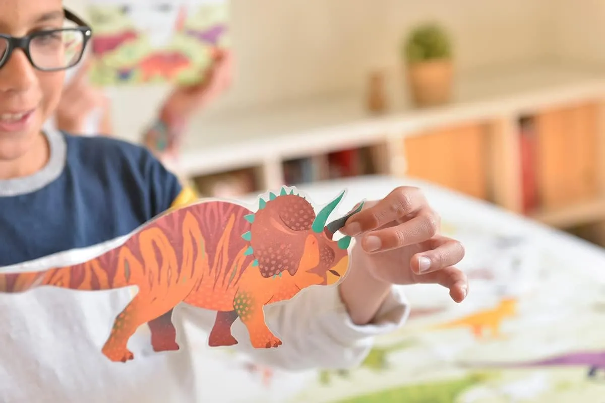 POPPIK,one Size,Multicoloured,DIS005 Discovery Sticker Kit Dinosaurs - for Ages 5 and Above. Fun, Educational Poster Kit for Kids