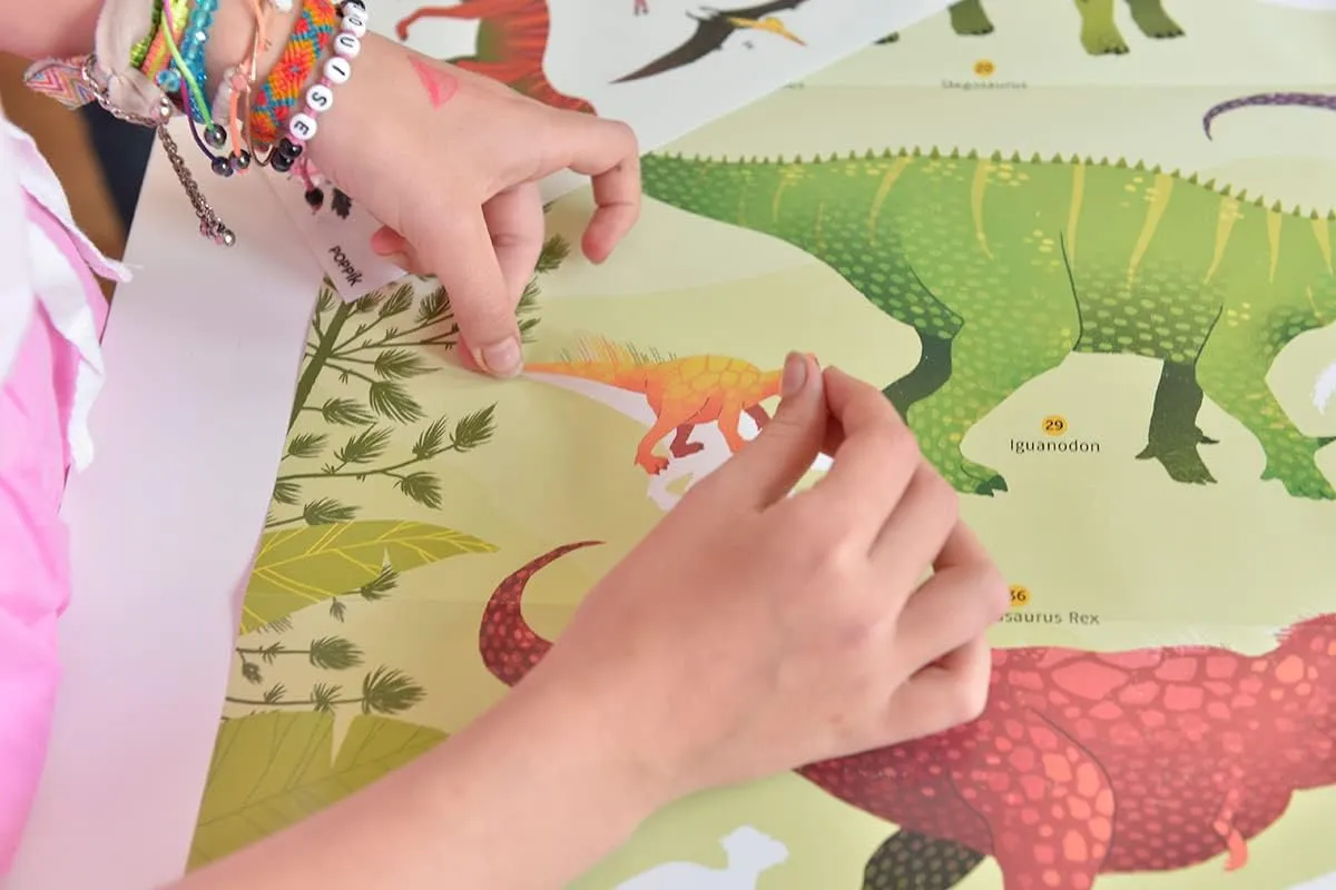POPPIK,one Size,Multicoloured,DIS005 Discovery Sticker Kit Dinosaurs - for Ages 5 and Above. Fun, Educational Poster Kit for Kids