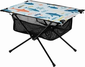 Portable Camping Table Cartoon Fish and Waterweed Outdoor Foldable Camp Tables for Outside, Camping, Hiking, Tailgating