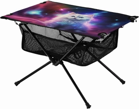 Portable Camping Table Cat in Wonderland Outdoor Foldable Camp Tables for Outside, Camping, Hiking, Tailgating