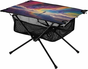 Portable Camping Table Colorful Starry Sky Pattern Print Outdoor Foldable Camp Tables for Outside, Camping, Hiking, Tailgating