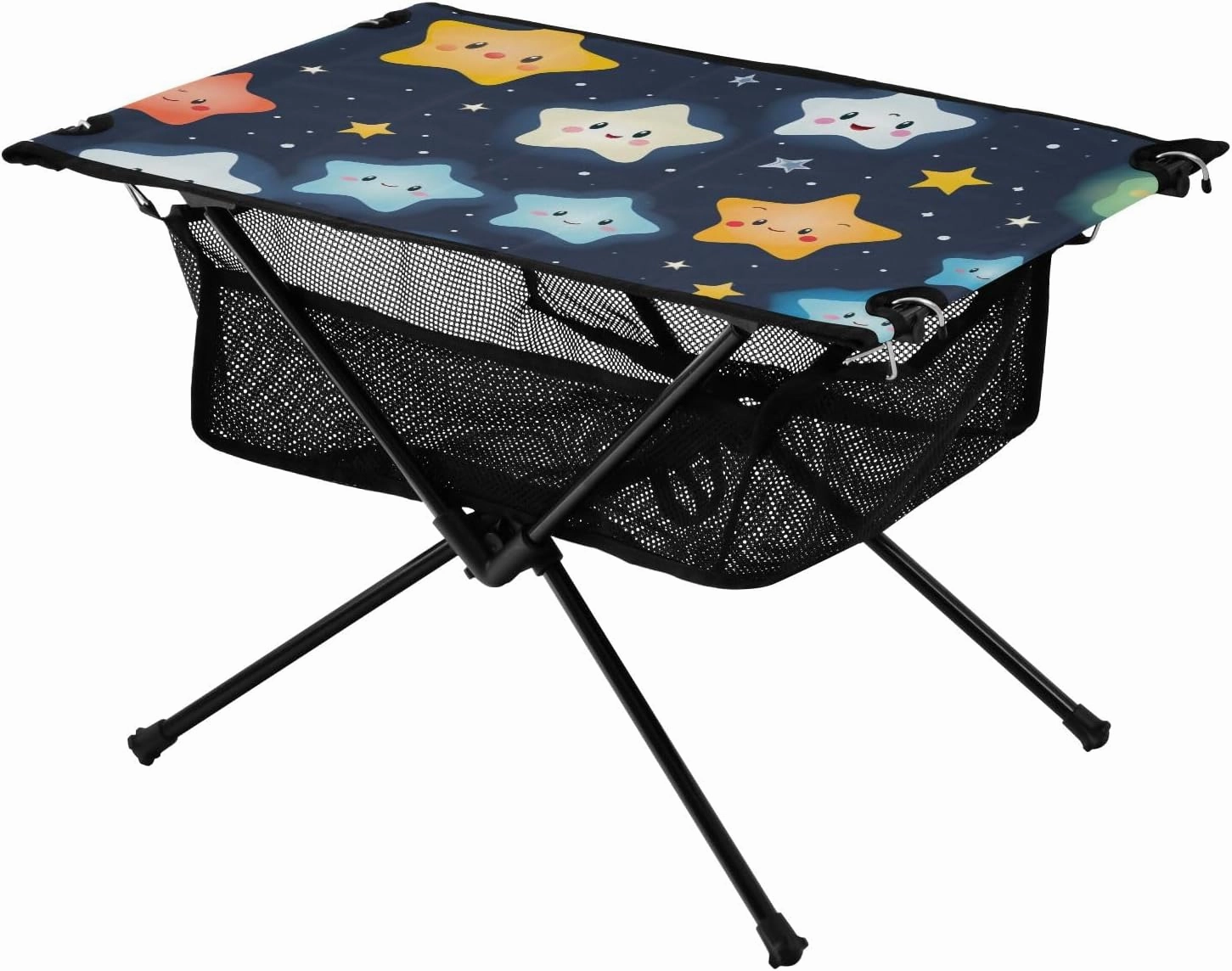Portable Camping Table Cute Cartoon Stars Outdoor Foldable Camp Tables for Outside, Camping, Hiking, Tailgating