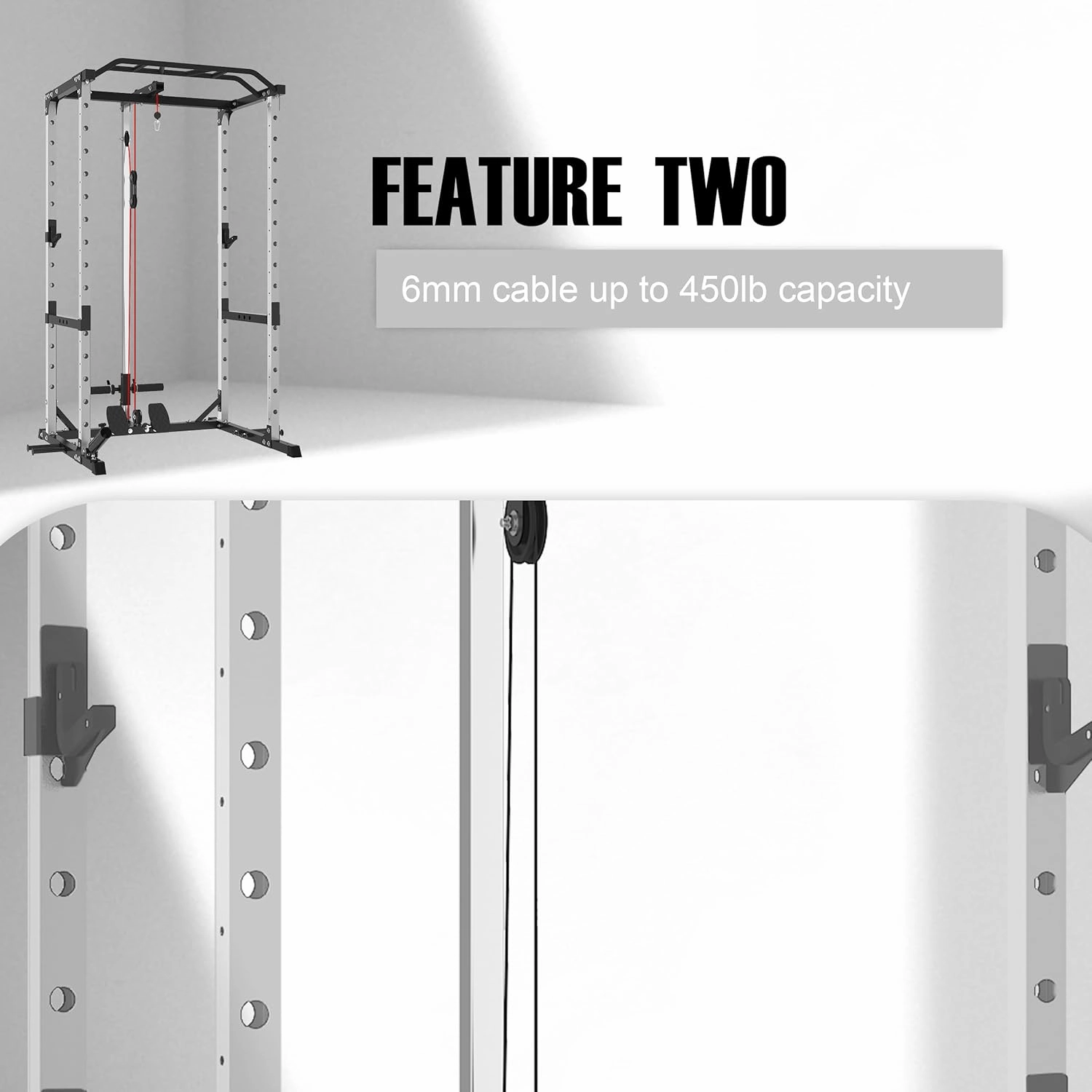 Power Cage, 1600LB Power Rack with 30mm Multi-Grip Pull-Up Bar, Squat Pad & 10  Training Attachments, Multi-Function Squat Rack with LAT Pulldown System