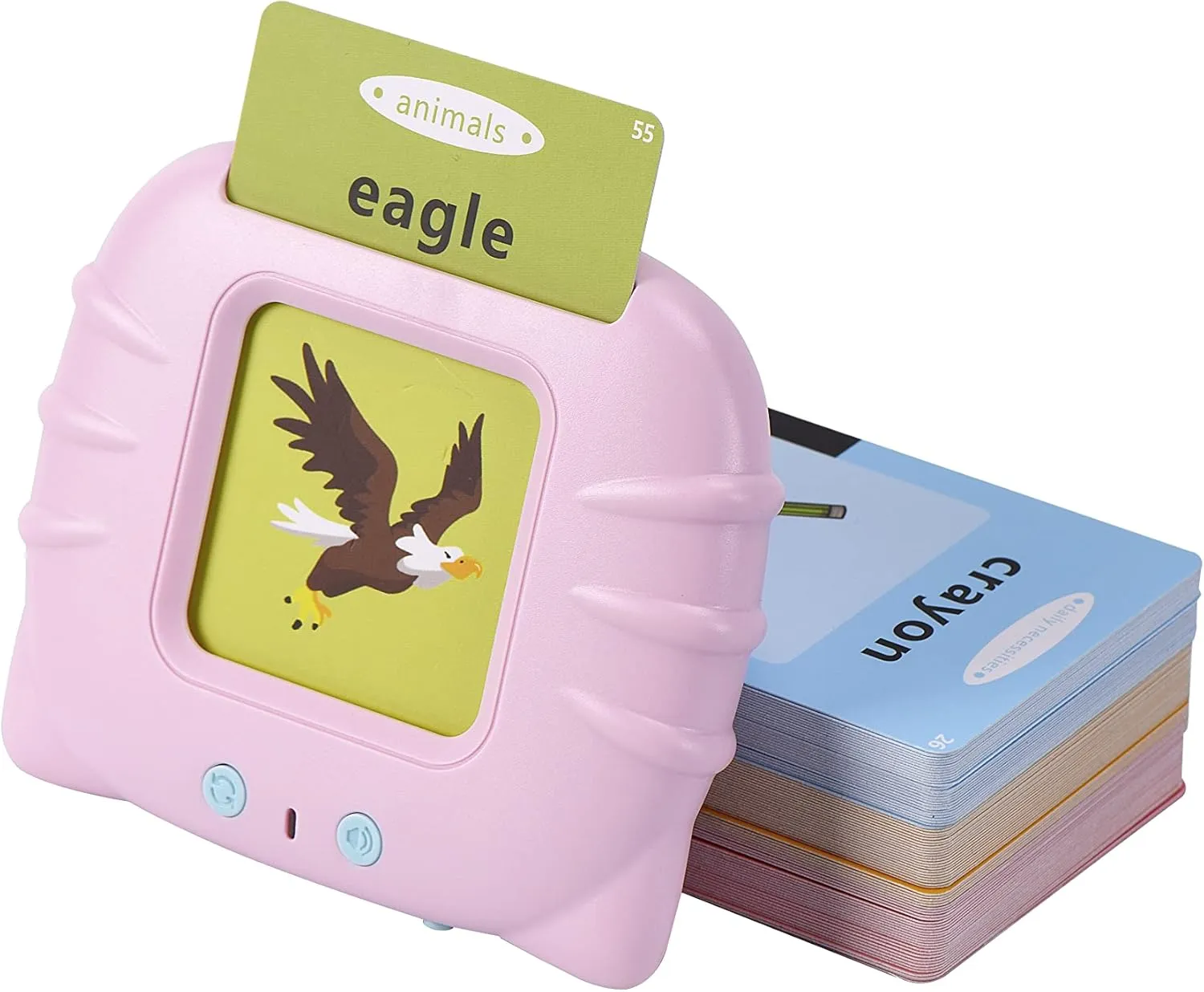Preschool Audible Talking Flash Cards Electronic Early Education Machine with 112pcs Cards Double-Side Sight Words Learning Resource Interactive Toys Flashcard Toddlers Age 1-6 Years Gift Box (Pink)