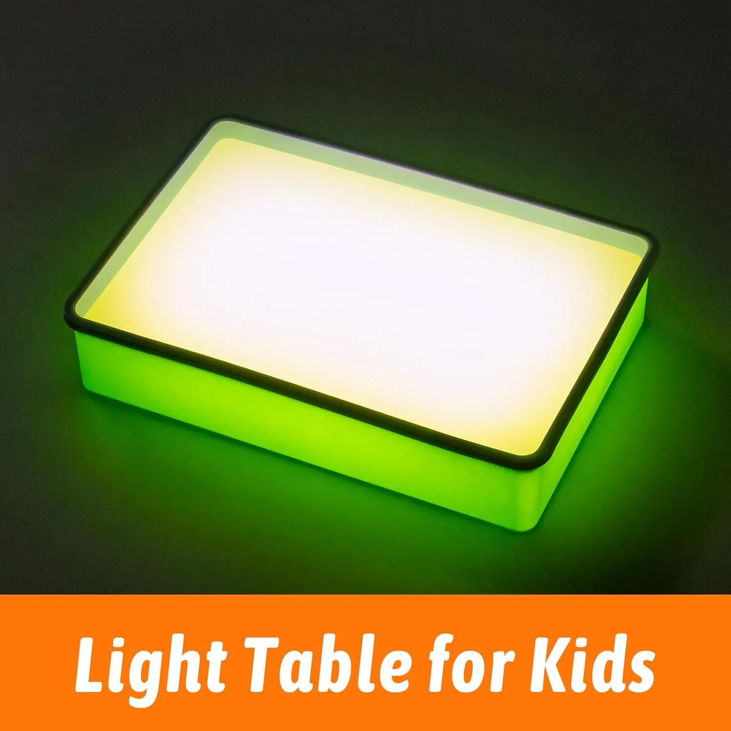 PreTrans Sand Painting Light Box – Kids Light Table for Creative Art, 3 Color Temperatures & 10 Brightness Levels, Classroom & Home Use (Green)