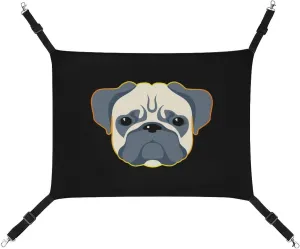 Pugs Cat Hanging Hammock Soft Breathable Pet Cage Dog Hammock with Adjustable Straps and Metal Hooks