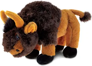 Puzzled DolliBu Plush Buffalo Stuffed Animal - Soft Plush Huggable Brown Wild Buffalo, Adorable Playtime Bison Plush Toy, Cute Wildlife Cuddle Gift for Kids & Adults - 9.5 Inch