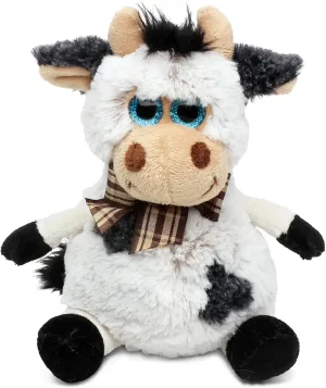 Puzzled DolliBu Plush Cow Stuffed Animal - Soft Plush Huggable Big Eyes Cow, Adorable Playtime Ranch Cow Plush Toy, Cute Farm Life Cuddle Gift for Kids & Adults - 7 Inch