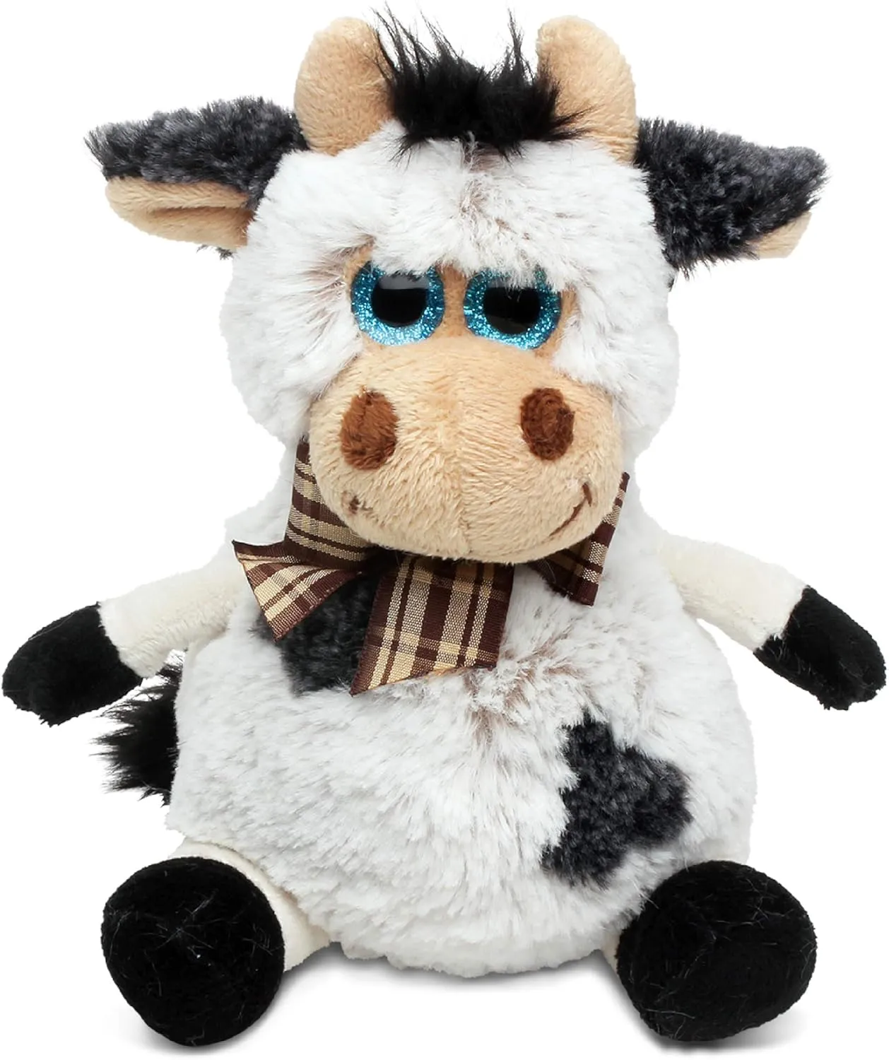 Puzzled DolliBu Plush Cow Stuffed Animal - Soft Plush Huggable Big Eyes Cow, Adorable Playtime Ranch Cow Plush Toy, Cute Farm Life Cuddle Gift for Kids & Adults - 7 Inch